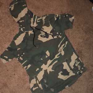 Ninth hall camo shirtsleeve hoodie